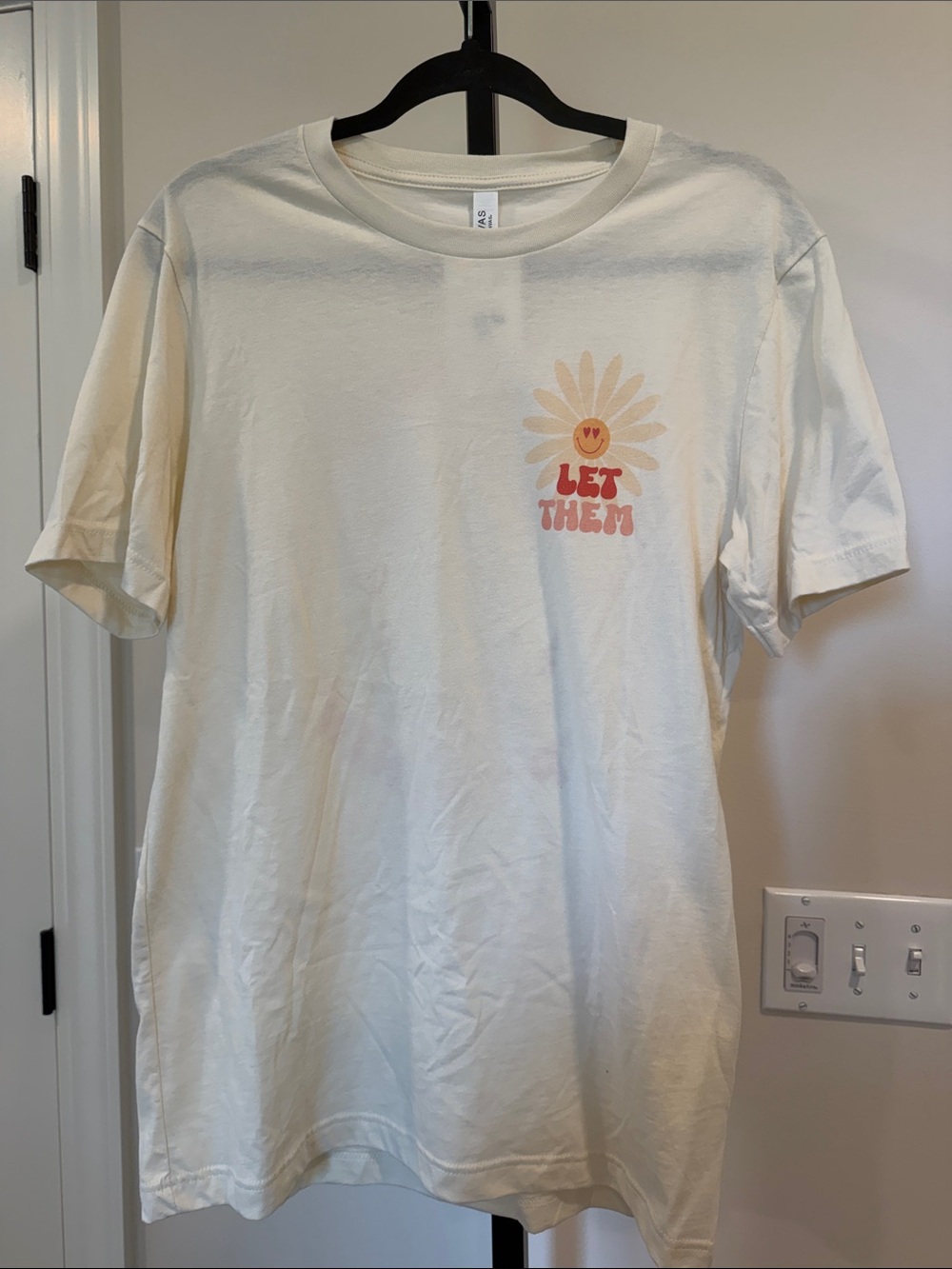 Bella Canvas Cream Short-Sleeve Tee with Daisy Graphic
